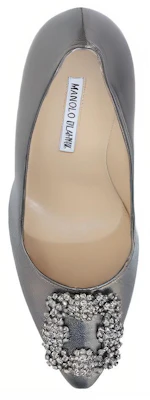 (W) Manolo Blahnik Slip-On 'Tacón de Aguja Plateado' 223-1499-0408 Shop (W) Manolo Blahnik Slip-On 'Tacón de Aguja Plateado' 223-1499-0408