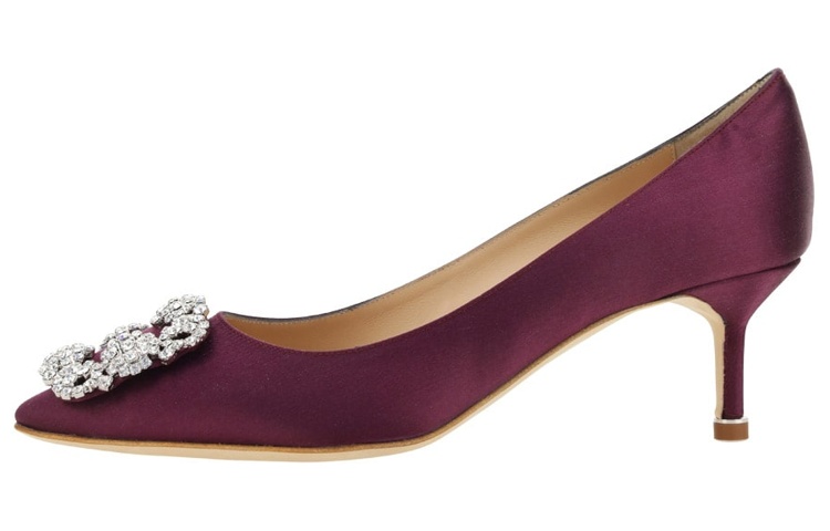 (Women) Manolo Blahnik Slip-On Fashion Stiletto 'Burgundy' 9XX-0315-5013