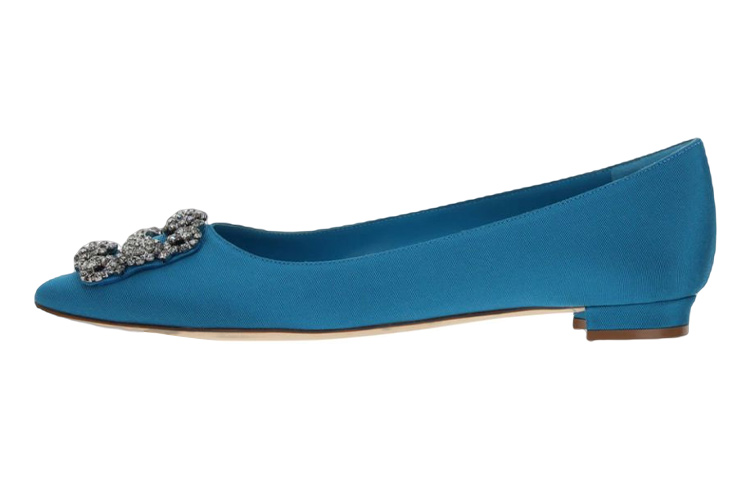 (Women) Manolo Blahnik Slip-On Flat 'Blue' 322-2216-4428