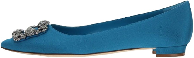 (Women) Manolo Blahnik Slip-On Flat 'Blue' 322-2216-4428 (Women) Manolo Blahnik Slip-On Flat 'Blue' 322-2216-4428