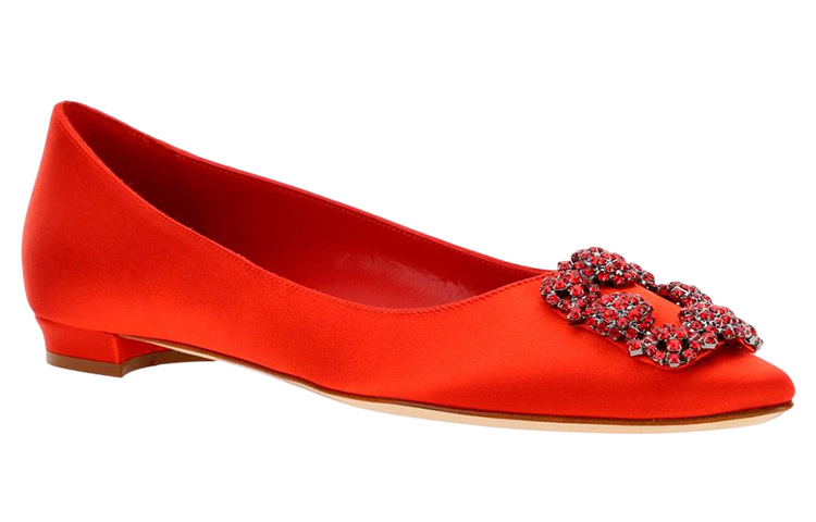 Order (W) Manolo Blahnik Kasut Tanpa Tumit 'Oren' 422-1474-6208