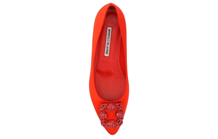 Shop (W) Manolo Blahnik Kasut Tanpa Tumit 'Oren' 422-1474-6208