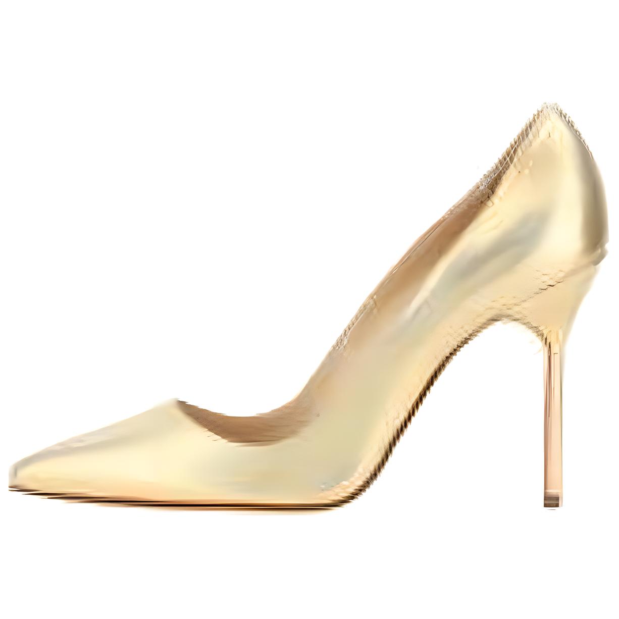 (W) Manolo Blahnik Slip-On High Heel 'Gold Leather CMFT'