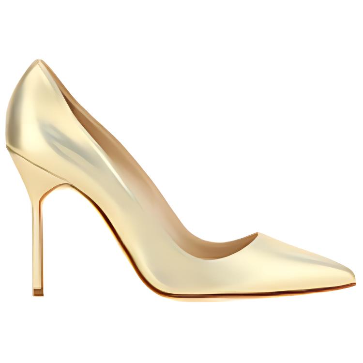 (W) Manolo Blahnik Slip-On High Heel 'Gold Leather CMFT' 圖 2