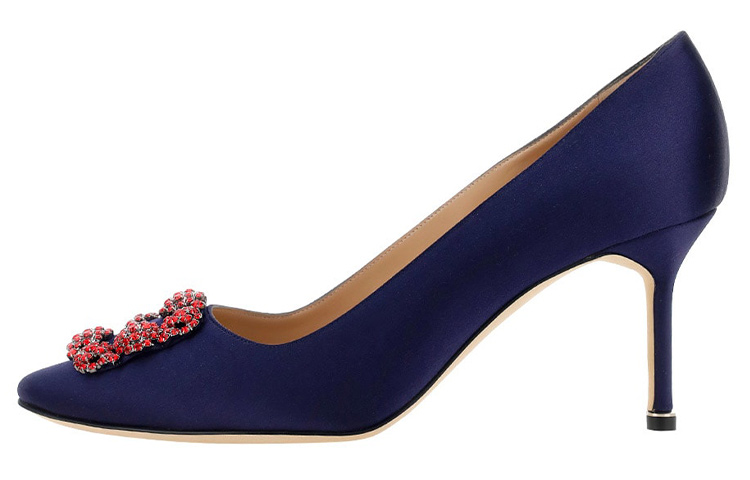 (Women) Manolo Blahnik Slip-On Stiletto 'Deep Blue' 422-1472-4116
