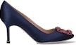 Order (Women) Manolo Blahnik Slip-On Stiletto 'Deep Blue' 422-1472-4116