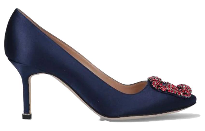 Order (Women) Manolo Blahnik Slip-On Stiletto 'Deep Blue' 422-1472-4116