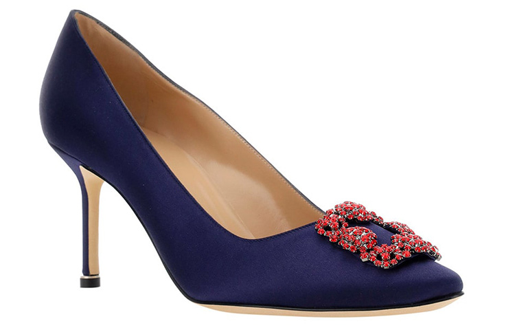 Lookbook (Women) Manolo Blahnik Slip-On Stiletto 'Deep Blue' 422-1472-4116