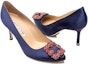 Purchase (Women) Manolo Blahnik Slip-On Stiletto 'Deep Blue' 422-1472-4116