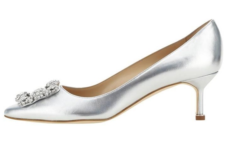 (Women) Manolo Blahnik Slip-On Stiletto 'Silver' 223-1473-0454
