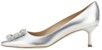 (Women) Manolo Blahnik Slip-On Stiletto 'Silver' 223-1473-0454