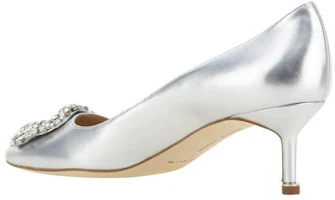 Lookbook MANOLO BLAHNIK 套腳 細跟 高跟鞋 女款 銀色