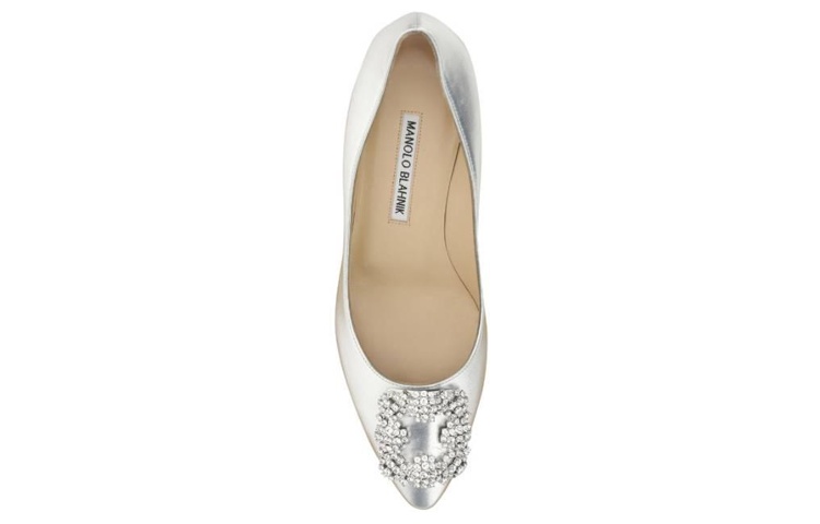 Shop (Women) Manolo Blahnik Slip-On Stiletto 'Silver' 223-1473-0454