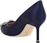 Purchase (W) 马诺洛·布拉尼克 蓝色尖头高跟鞋 便鞋 9XX-0662-4116