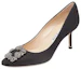 Order (W) Manolo Blahnik Stiletto 'Gesper Kristal Hitam' 9XX-0711-0011