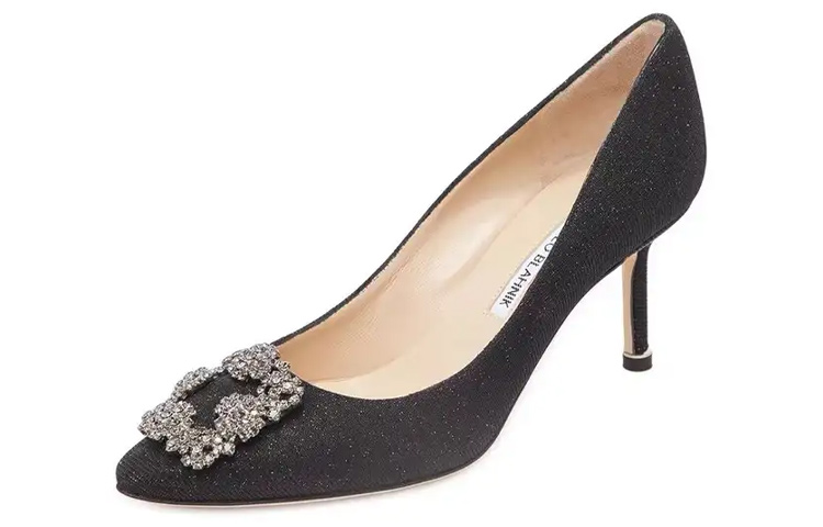 Order (W) Manolo Blahnik 黑色水晶扣高跟鞋 9XX-0711-0011