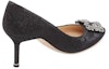 Shop (W) Manolo Blahnik 黑色水晶扣高跟鞋 9XX-0711-0011