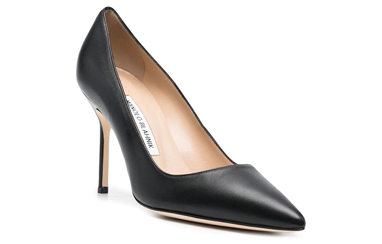 (W) Manolo Blahnik Stiletto 'Black Leather' 圖 2