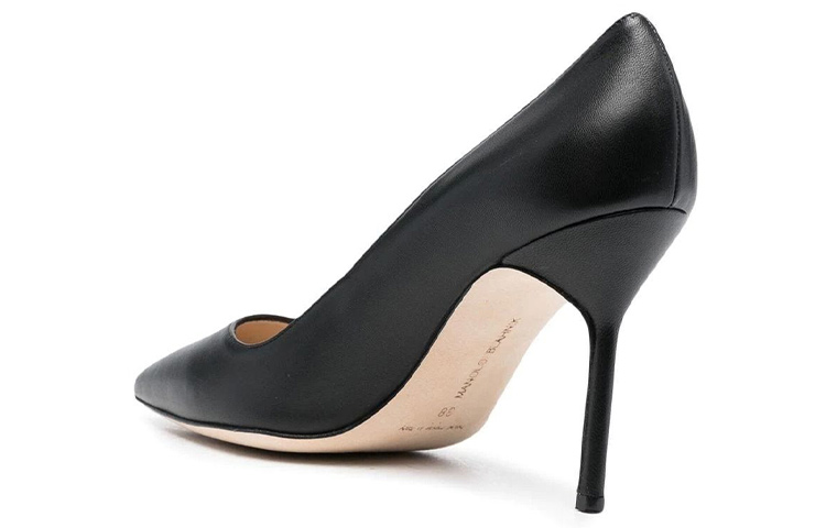 (W) Manolo Blahnik Stiletto 'Black Leather' 圖 4