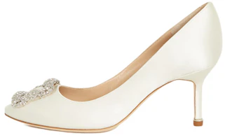 (Women) Manolo Blahnik Stiletto 'Crystal Buckle White' 9XX-0316-1309 (Women) Manolo Blahnik Stiletto 'Crystal Buckle White' 9XX-0316-1309