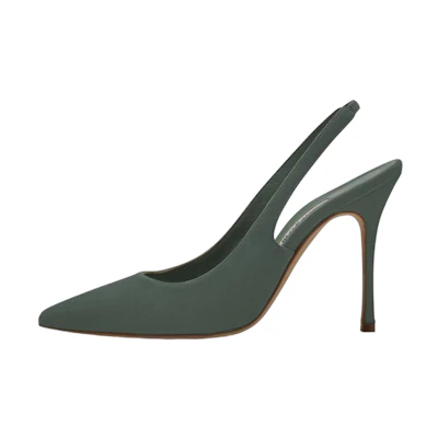 (W) Manolo Blahnik Stiletto 'Green Velvet'