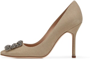 (Women) Manolo Blahnik Stiletto 'Shallow Gold Crystal Square' 9XX-0713-0012 (Women) Manolo Blahnik Stiletto 'Shallow Gold Crystal Square' 9XX-0713-0012