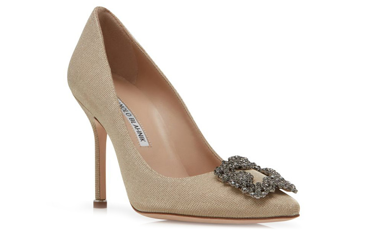 Order (Women) Manolo Blahnik Stiletto 'Shallow Gold Crystal Square' 9XX-0713-0012