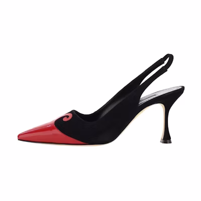 (W) Manolo Blahnik Stiletto 'Simplistic Black and Red'