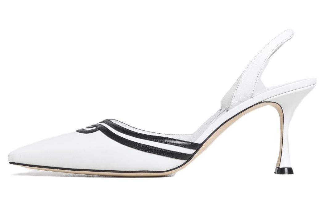 (Women) Manolo Blahnik Stiletto 'White' 2231357-BLCKWHIT