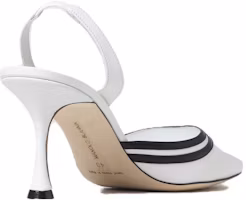 Lookbook MANOLO BLAHNIK 細跟 尖頭 高筒鞋 女款 白色