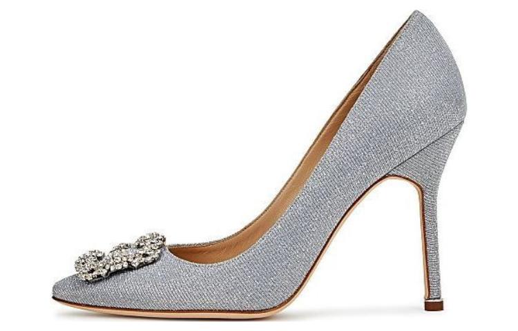 (Women) Manolo Blahnik Stiletto High Heels 'Metallic Silver' 9XX06009721