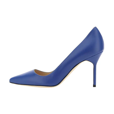 (W) Manolo Blahnik Stiletto Mules 'Blue Pointed Toe'