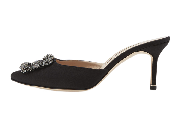 Buy (W) Manolo Blahnik Mules Stiletto Punta 7cm ''Nero Moda'' 9XX-0726-0054