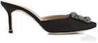 Order (W) Manolo Blahnik Mules Stiletto Punta 7cm ''Nero Moda'' 9XX-0726-0054