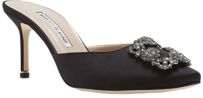 Lookbook (W) Manolo Blahnik Stiletto Pointed-Toe Mules 7cm 'Hitam Fesyen' 9XX-0726-0054
