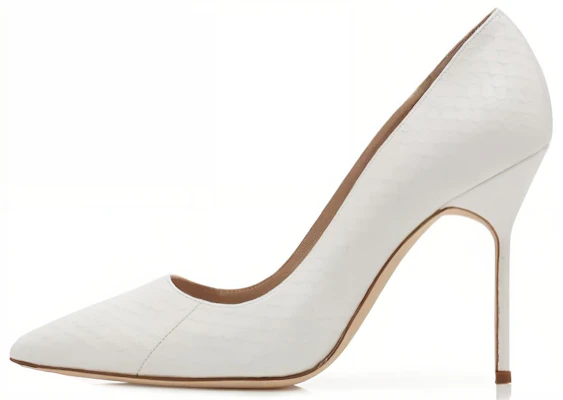 (Women) Manolo Blahnik Stiletto Pumps 'White Leather' 320-1430-0004 Buy (Women) Manolo Blahnik Stiletto Pumps 'White Leather' 320-1430-0004