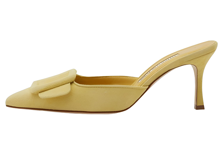 (W) Manolo Blahnik Suede Pumps 'Pale Yellow'
