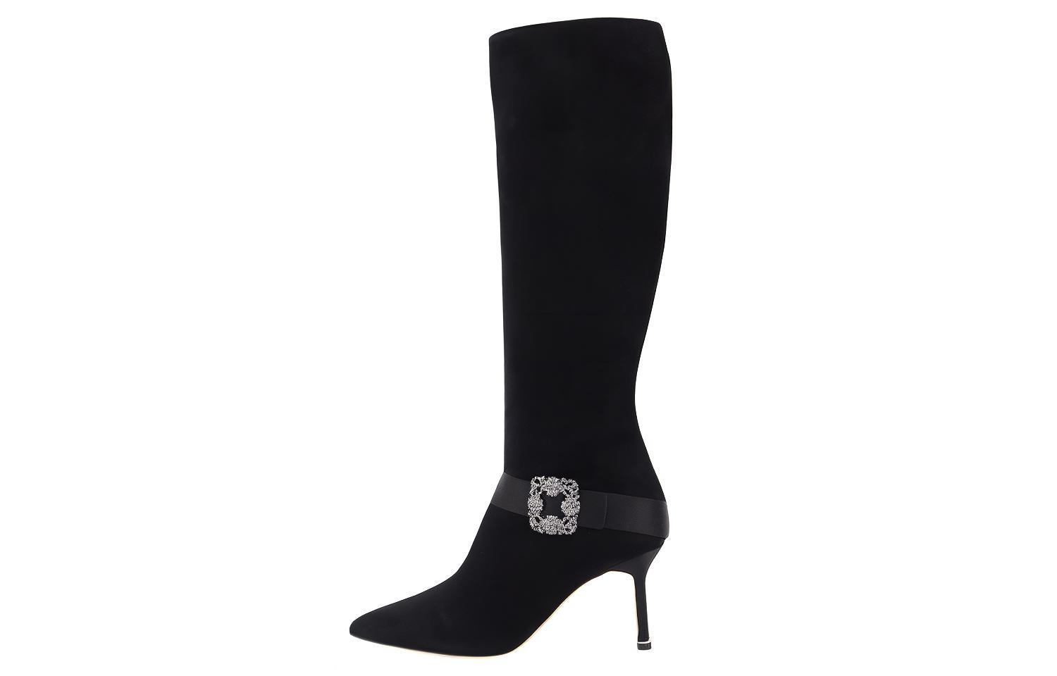 (W) Manolo Blahnik Tall Boots 'Black Swarovski Crystal'