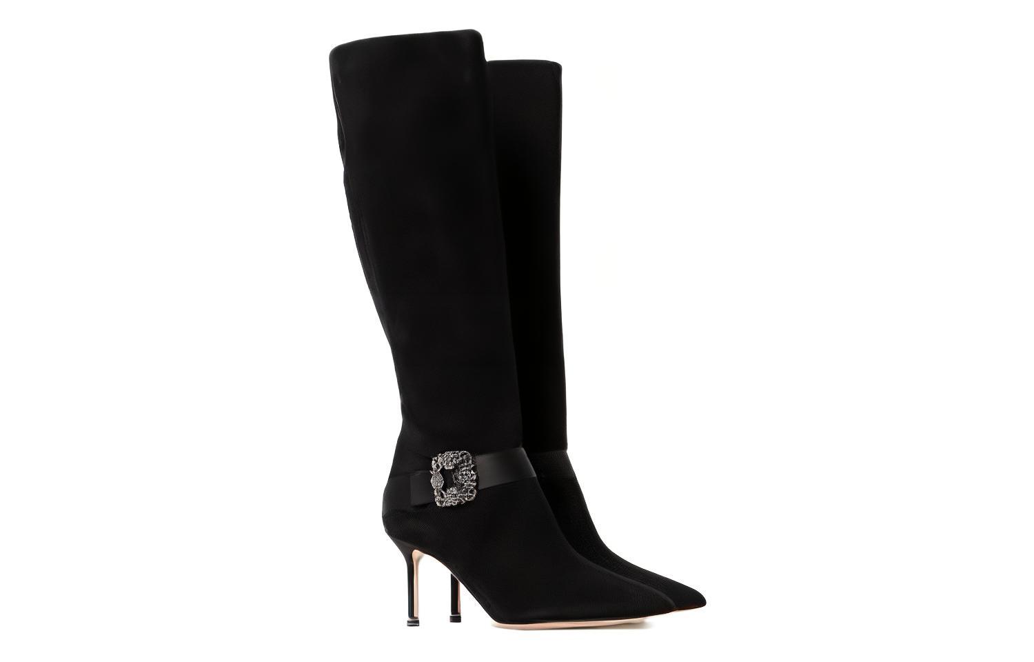 (W) Manolo Blahnik Tall Boots 'Black Swarovski Crystal' 圖 5