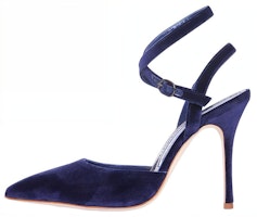 (Women) Manolo Blahnik Tidra 'Navy Velvet' 319-0970-0001 (Women) Manolo Blahnik Tidra 'Navy Velvet' 319-0970-0001