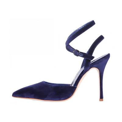 (W) Manolo Blahnik Tidra 'Navy Velvet'