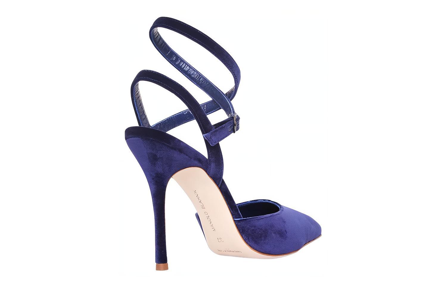 (W) Manolo Blahnik Tidra 'Navy Velvet' 圖 3