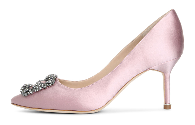 Buy (W) マノロブラニク ベルベットクリスタルバックル ハイヒール (コーラルピンク) 9XX0662-8808