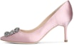Buy (W) マノロブラニク ベルベットクリスタルバックル ハイヒール (コーラルピンク) 9XX0662-8808