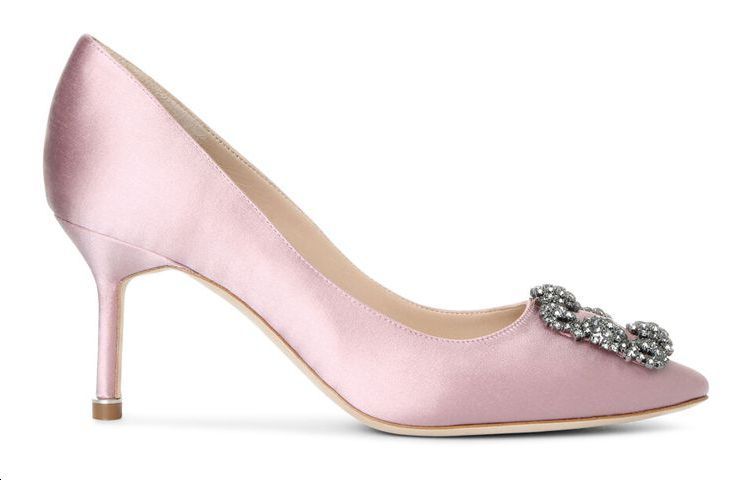 Order (W) マノロブラニク ベルベットクリスタルバックル ハイヒール (コーラルピンク) 9XX0662-8808