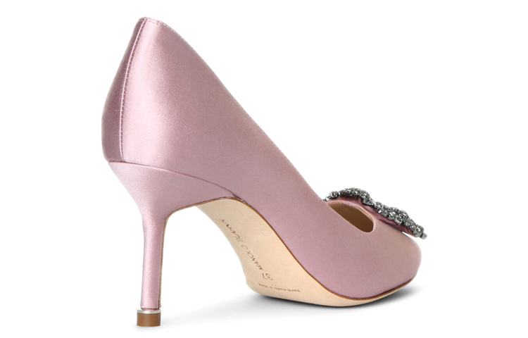 Shop (W) マノロブラニク ベルベットクリスタルバックル ハイヒール (コーラルピンク) 9XX0662-8808