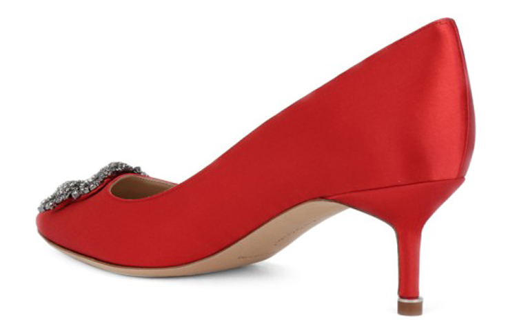 Lookbook (W) Manolo Blahnik Velvet Crystal Buckle Mid-Heel 'Merah' 9XX0661-6208