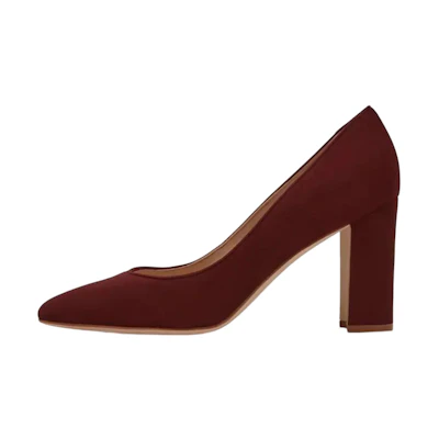 (W) Manolo Blahnik Velvet Fashion Chunky High Heels 'Deep Red'