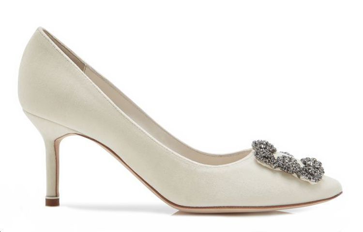 (W) Manolo Blahnik Velvet High Heel 'Crystal Buckle Swan' 圖 2