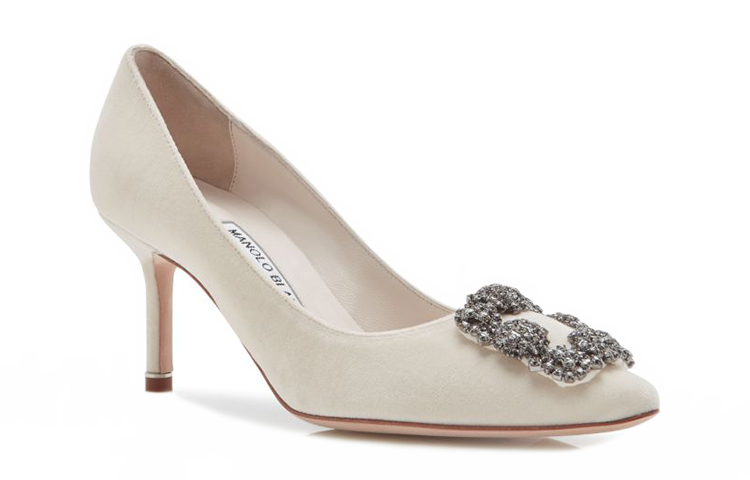 (W) Manolo Blahnik Velvet High Heel 'Crystal Buckle Swan' 圖 3